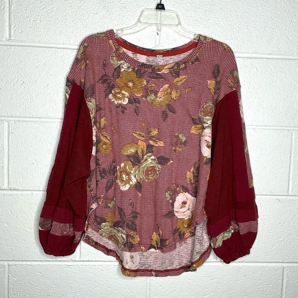 Free People Tops - < Free People Flower Patch Waffle Thermal Top >